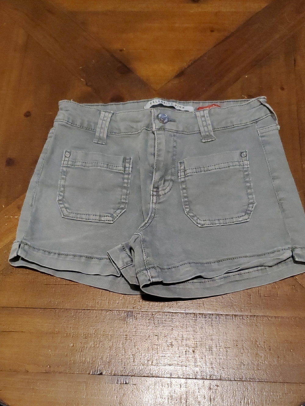 Celebrity Pink Washed Gray Denim Shorts